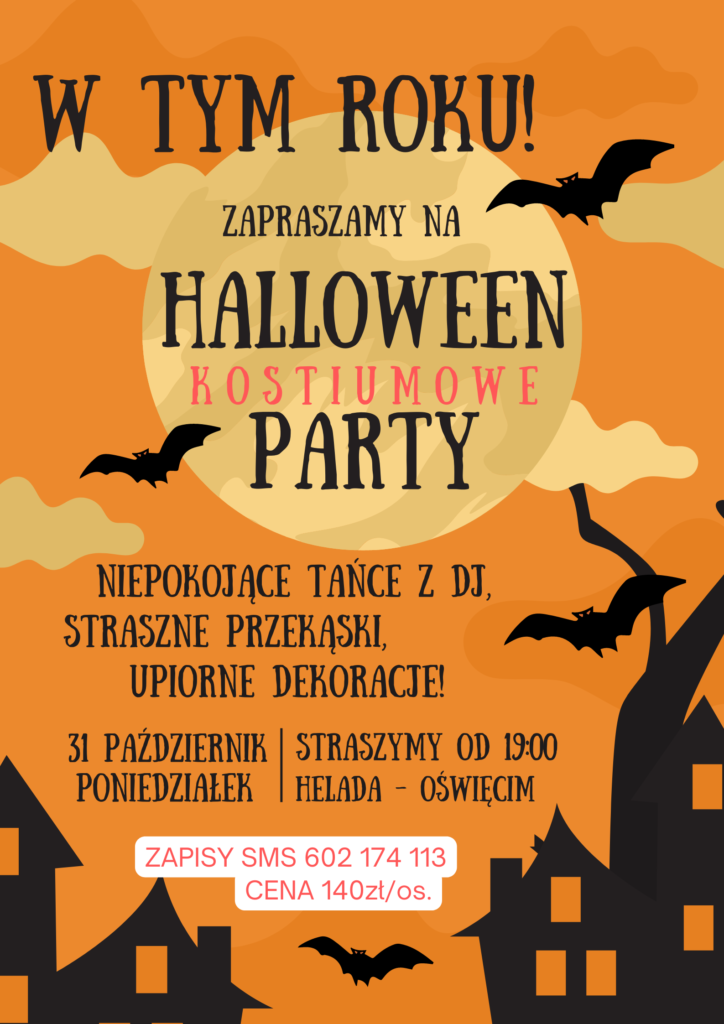 Orange Ilustrated Halloween Party Poster